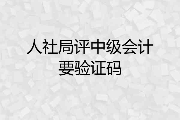 人社局评中级会计要验证码