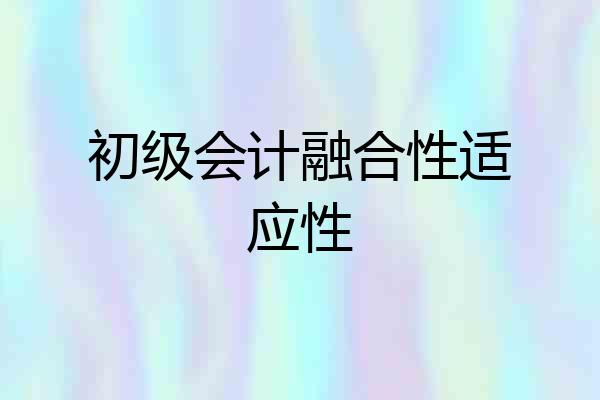 初级会计融合性适应性