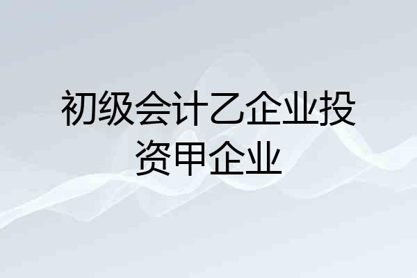 初级会计乙企业投资甲企业