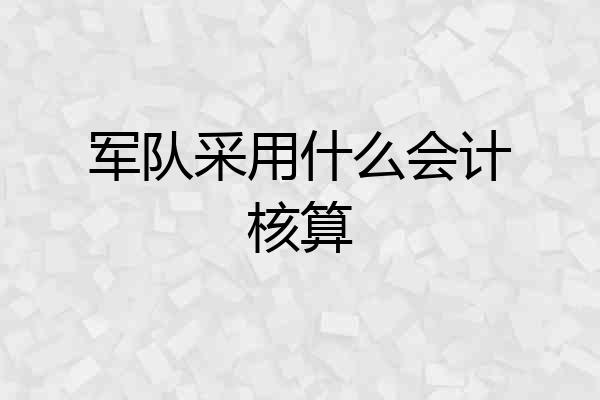 军队采用什么会计核算