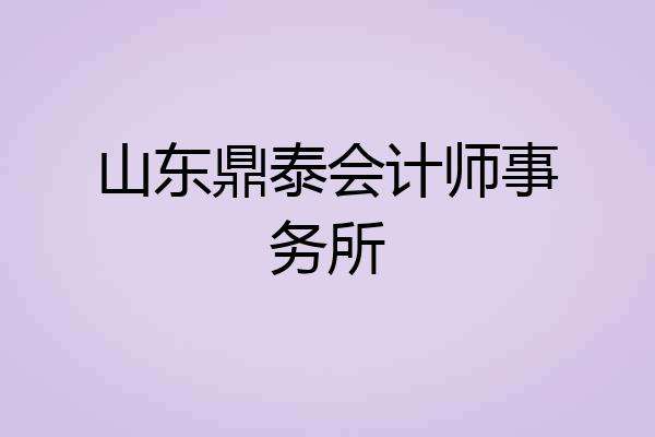 山东鼎泰会计师事务所