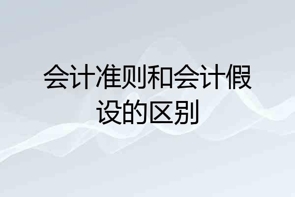 会计准则和会计假设的区别