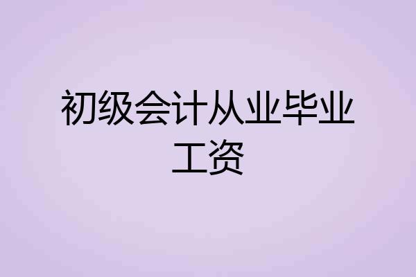 初级会计从业毕业工资