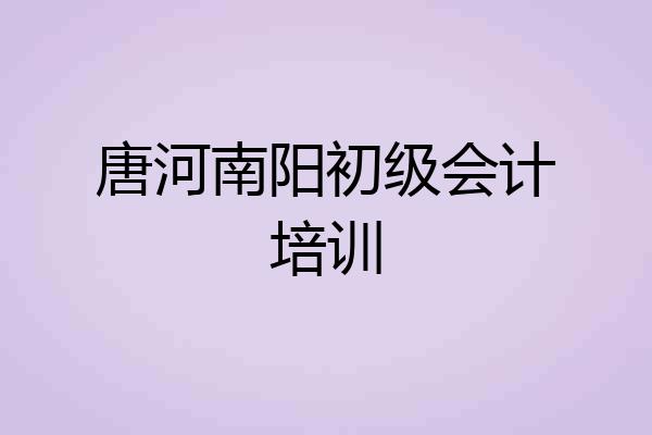 唐河南阳初级会计培训