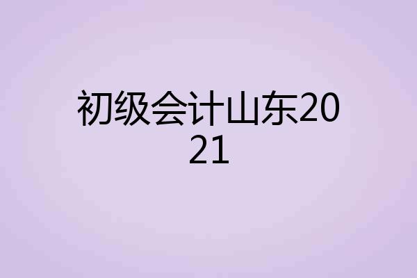 初级会计山东2021