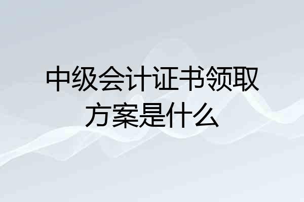 中级会计证书领取方案是什么