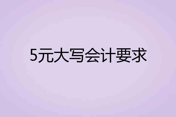 5元大写会计要求