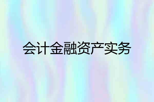 会计金融资产实务
