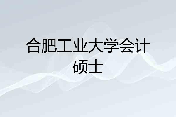 合肥工业大学会计硕士