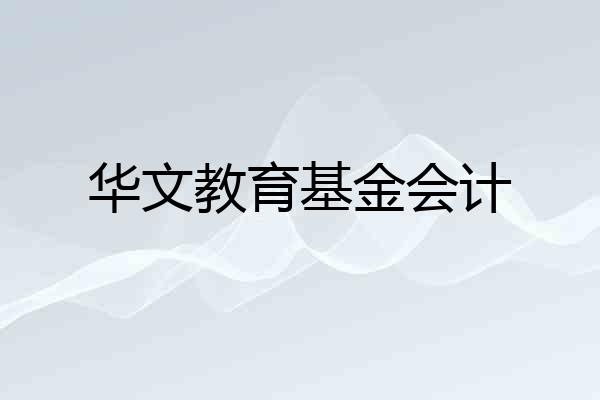华文教育基金会计