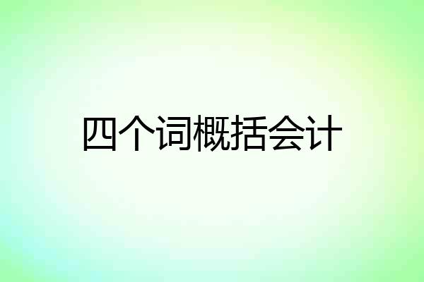 四个词概括会计
