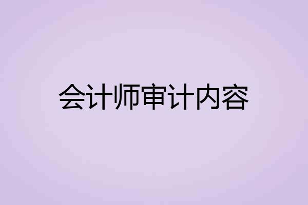 会计师审计内容