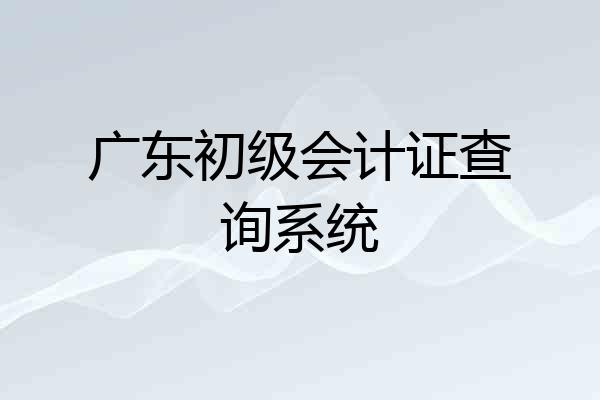 广东初级会计证查询系统