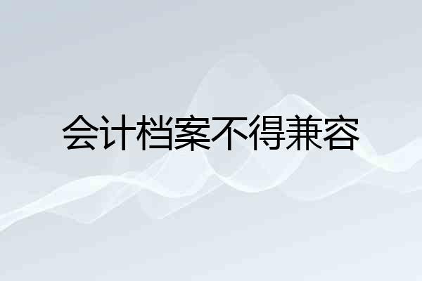 会计档案不得兼容