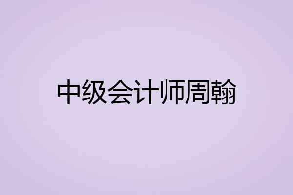 中级会计师周翰
