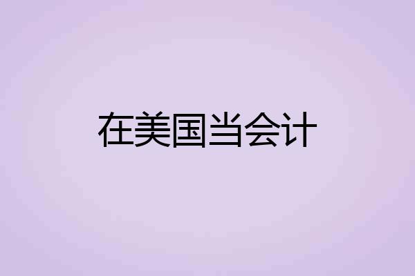 在美国当会计