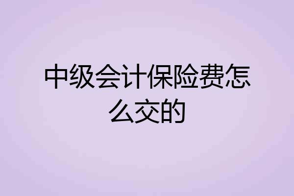 中级会计保险费怎么交的