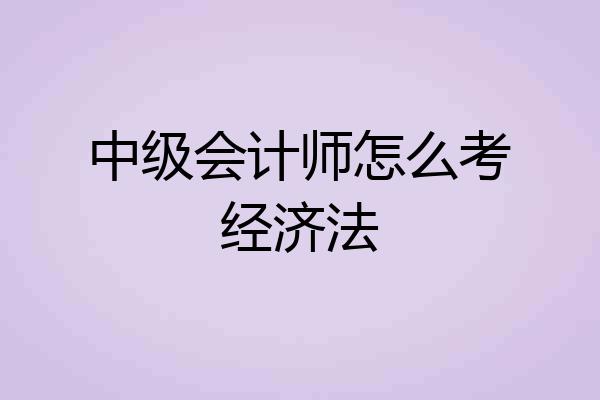 中级会计师怎么考经济法