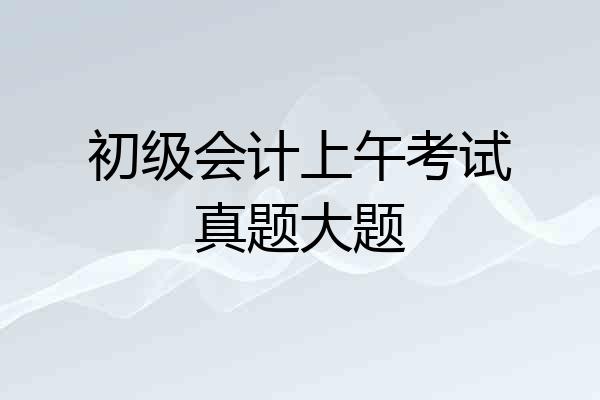初级会计上午考试真题大题
