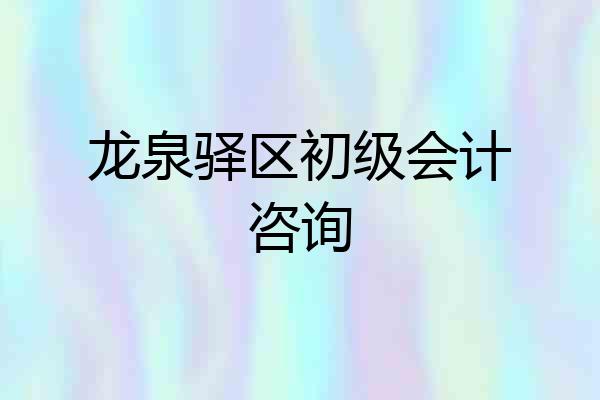 龙泉驿区初级会计咨询