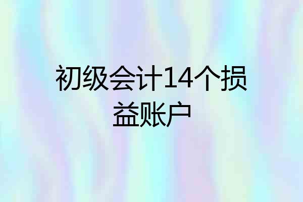 初级会计14个损益账户