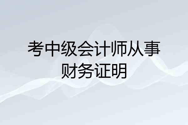 考中级会计师从事财务证明