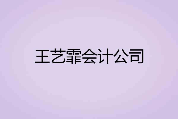 王艺霏会计公司