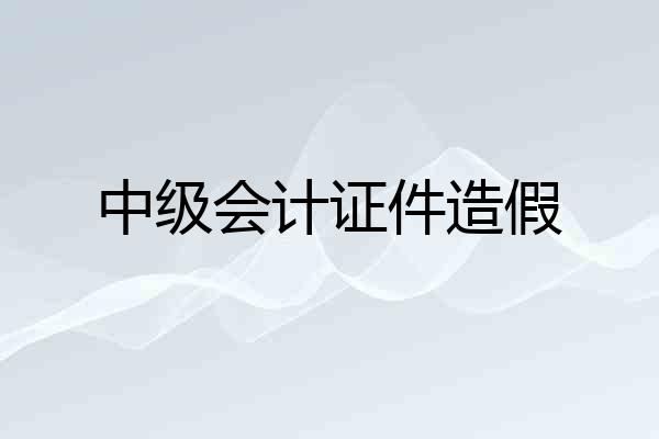 中级会计证件造假