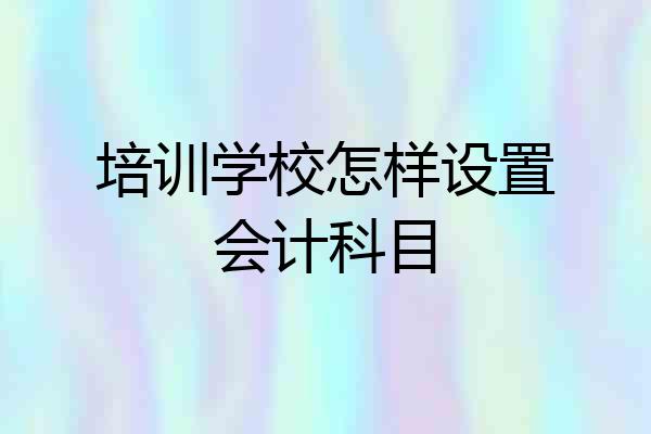 培训学校怎样设置会计科目