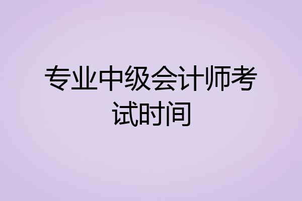 专业中级会计师考试时间
