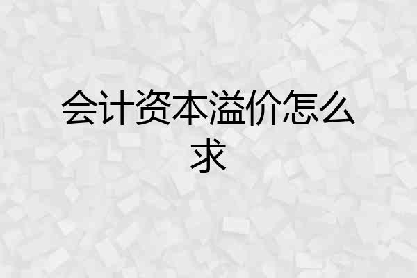 会计资本溢价怎么求