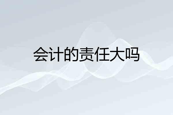 会计的责任大吗
