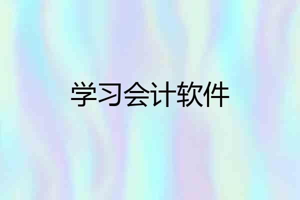 学习会计软件