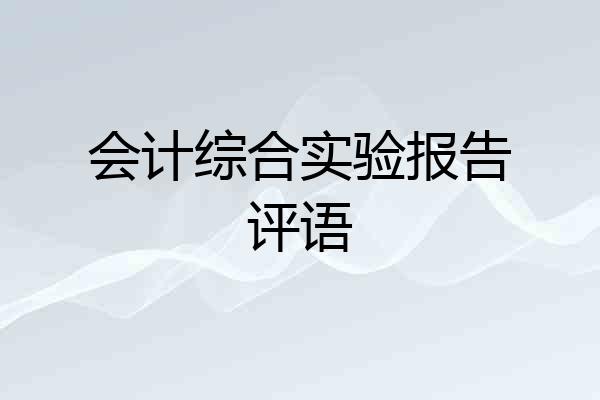 会计综合实验报告评语