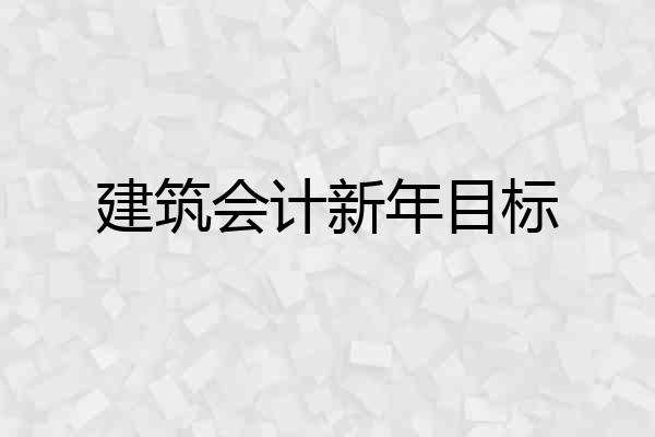 建筑会计新年目标