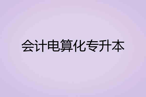 会计电算化专升本