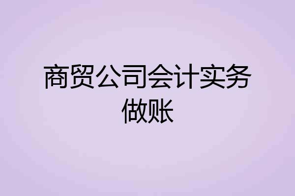 商贸公司会计实务做账