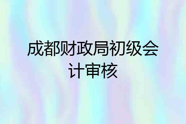 成都财政局初级会计审核