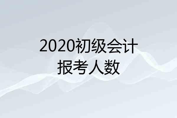 2020初级会计报考人数