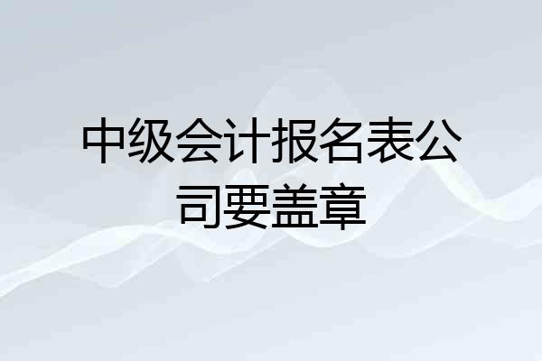 中级会计报名表公司要盖章