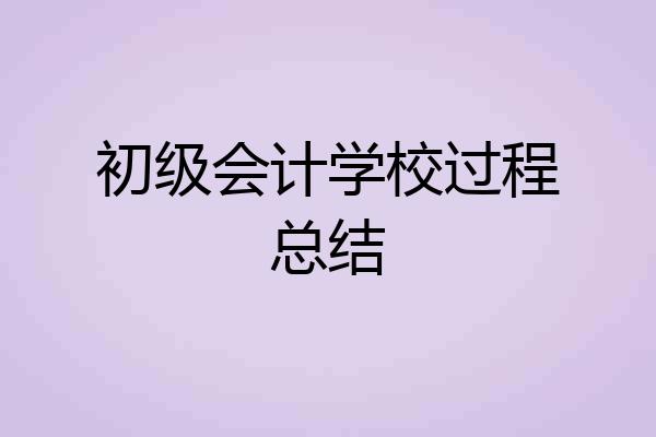 初级会计学校过程总结