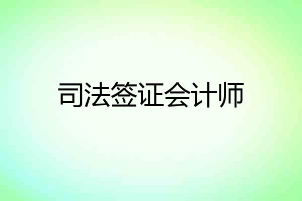 司法签证会计师