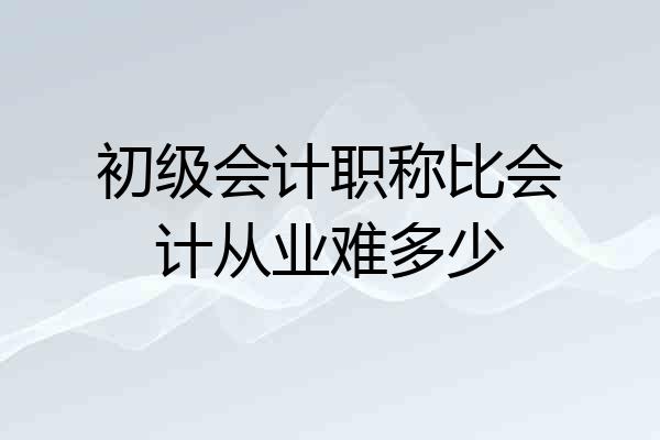 初级会计职称比会计从业难多少
