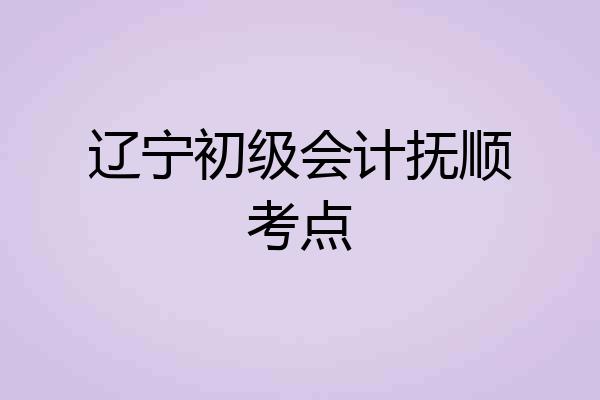 辽宁初级会计抚顺考点