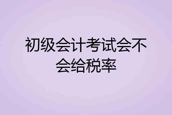 初级会计考试会不会给税率