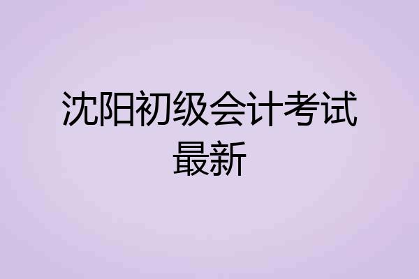沈阳初级会计考试最新