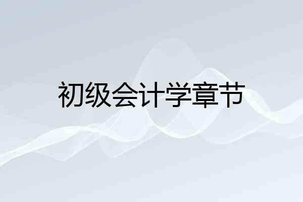 初级会计学章节