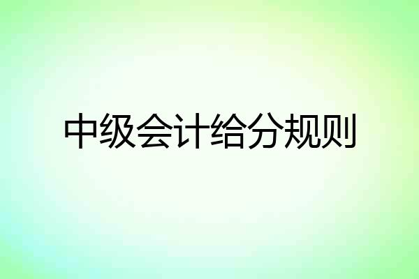 中级会计给分规则