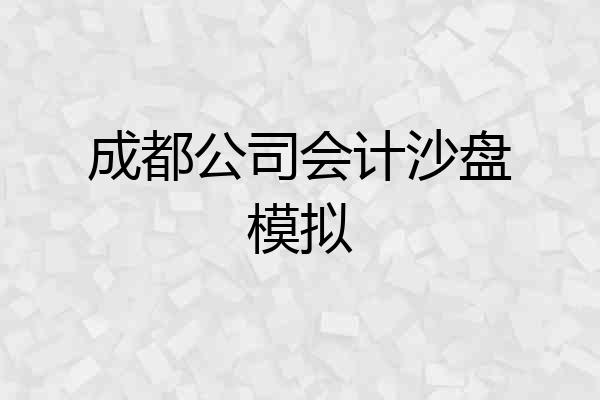 成都公司会计沙盘模拟