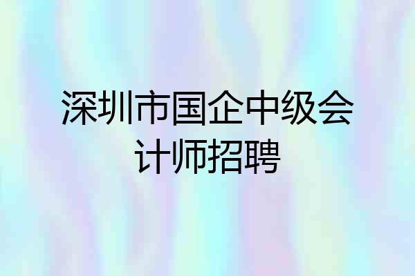 深圳市国企中级会计师招聘